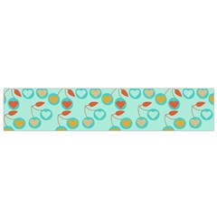 Light Teal Heart Cherries Small Flano Scarf by snowwhitegirl