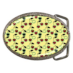 Yellow Heart Cherries Belt Buckles