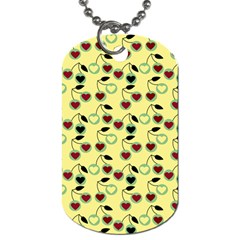 Yellow Heart Cherries Dog Tag (One Side)