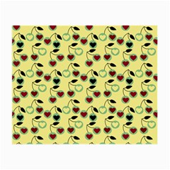 Yellow Heart Cherries Small Glasses Cloth by snowwhitegirl