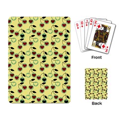 Yellow Heart Cherries Playing Card by snowwhitegirl