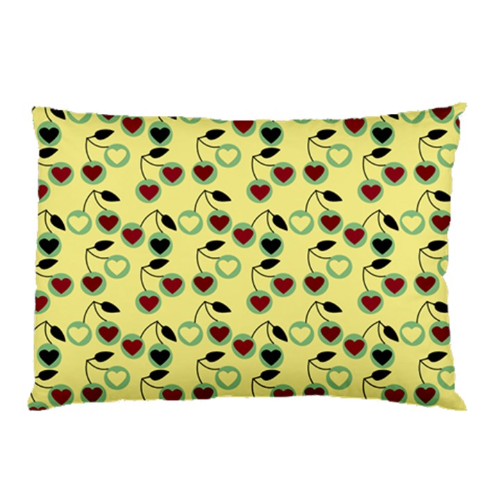 Yellow Heart Cherries Pillow Case