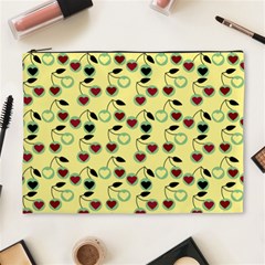 Yellow Heart Cherries Cosmetic Bag (XL)