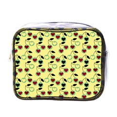 Yellow Heart Cherries Mini Toiletries Bags