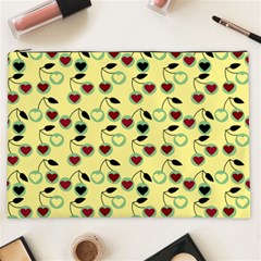 Yellow Heart Cherries Cosmetic Bag (XXL)