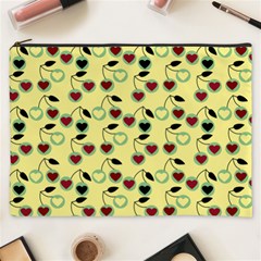 Yellow Heart Cherries Cosmetic Bag (XXXL)