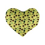 Yellow Heart Cherries Standard 16  Premium Heart Shape Cushions Front