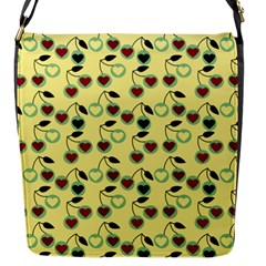 Yellow Heart Cherries Flap Messenger Bag (S)