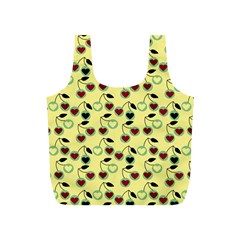 Yellow Heart Cherries Full Print Recycle Bags (S) 