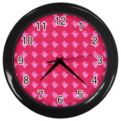 Punk Heart Pink Wall Clock (black)