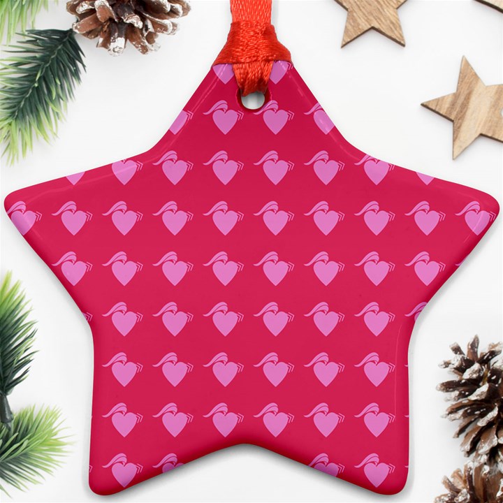 Punk Heart Pink Star Ornament (Two Sides)