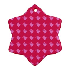 Punk Heart Pink Snowflake Ornament (two Sides)