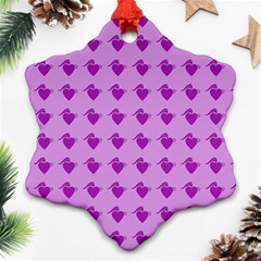 Punk Heart Violet Snowflake Ornament (two Sides) by snowwhitegirl