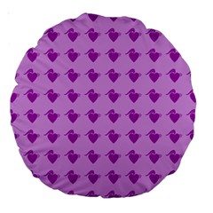 Punk Heart Violet Large 18  Premium Round Cushions by snowwhitegirl