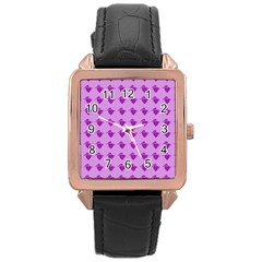 Punk Heart Violet Rose Gold Leather Watch  by snowwhitegirl