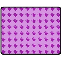 Punk Heart Violet Double Sided Fleece Blanket (medium)  by snowwhitegirl