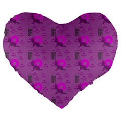 Punk Baby Violet Large 19  Premium Heart Shape Cushions by snowwhitegirl