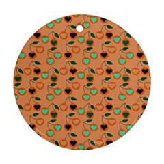 Peach Cherries Ornament (Round)