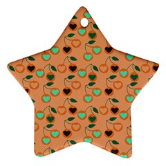 Peach Cherries Ornament (Star)