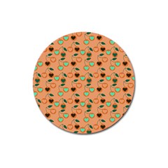 Peach Cherries Magnet 3  (Round)