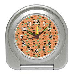 Peach Cherries Travel Alarm Clock