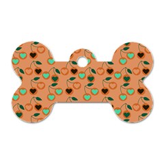 Peach Cherries Dog Tag Bone (Two Sides)