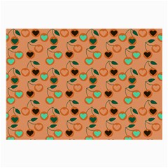 Peach Cherries Large Glasses Cloth