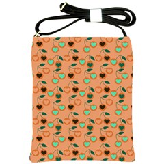 Peach Cherries Shoulder Sling Bags