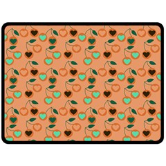 Peach Cherries Fleece Blanket (Large) 