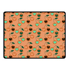 Peach Cherries Fleece Blanket (Small)