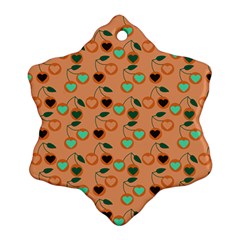 Peach Cherries Snowflake Ornament (Two Sides)