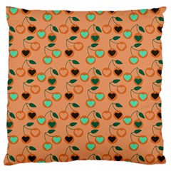 Peach Cherries Large Cushion Case (Two Sides)