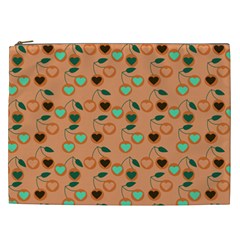 Peach Cherries Cosmetic Bag (XXL)