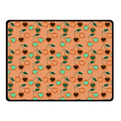 Peach Cherries Double Sided Fleece Blanket (Small) 