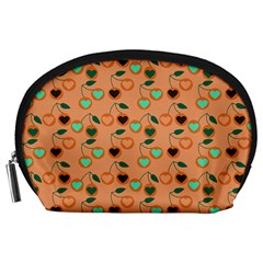 Peach Cherries Accessory Pouches (Large) 