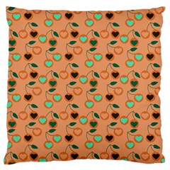 Peach Cherries Standard Flano Cushion Case (One Side)