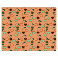 Peach Cherries Double Sided Flano Blanket (Medium) 