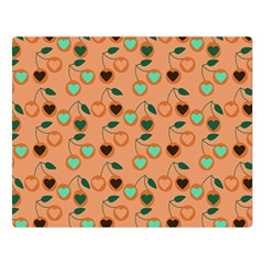 Peach Cherries Double Sided Flano Blanket (Large) 