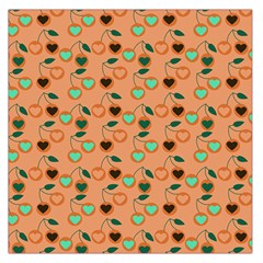 Peach Cherries Large Satin Scarf (Square)