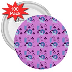 Punk Baby Pink 3  Buttons (100 Pack)  by snowwhitegirl