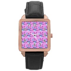 Punk Baby Pink Rose Gold Leather Watch  by snowwhitegirl