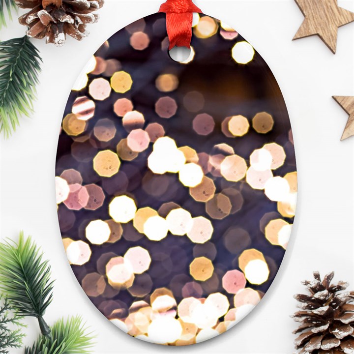 Bright Light Pattern Oval Ornament (Two Sides)