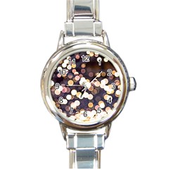 Bright Light Pattern Round Italian Charm Watch by FunnyCow