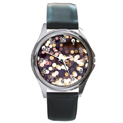 Bright Light Pattern Round Metal Watch by FunnyCow