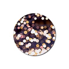 Bright Light Pattern Rubber Round Coaster (4 Pack)  by FunnyCow