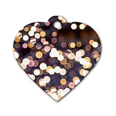 Bright Light Pattern Dog Tag Heart (two Sides) by FunnyCow