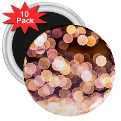 Warm Color Brown Light Pattern 3  Magnets (10 Pack)  by FunnyCow