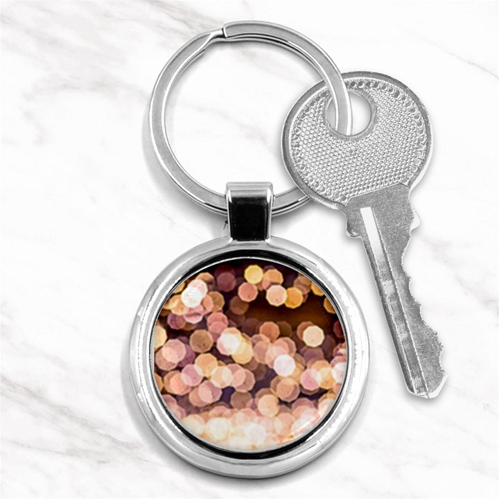 Warm Color Brown Light Pattern Key Chains (Round) 