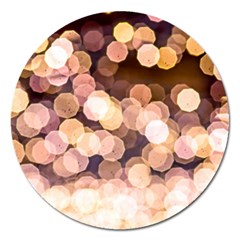 Warm Color Brown Light Pattern Magnet 5  (round) by FunnyCow