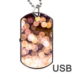 Warm Color Brown Light Pattern Dog Tag Usb Flash (two Sides) by FunnyCow